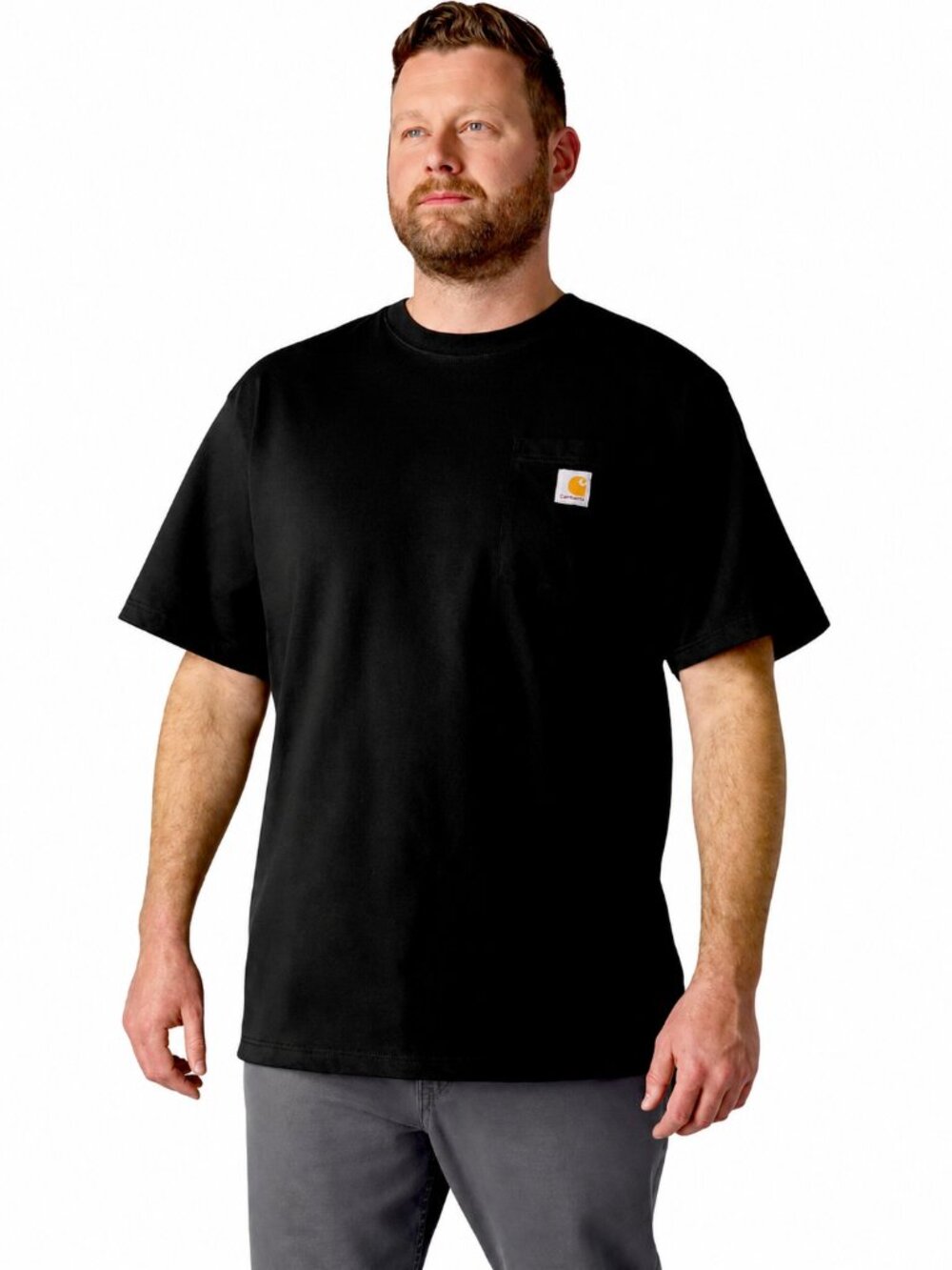 🫶 Carhartt Men's K87 Pocket Tee Black Loose Fit Heavyweight T-Shirt ~ Large - Picture 7 of 7